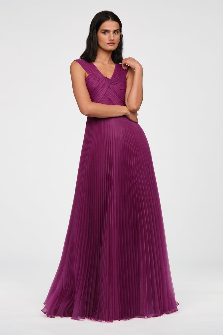 Laurel Organza Gown, Alternate, color, Rosewood