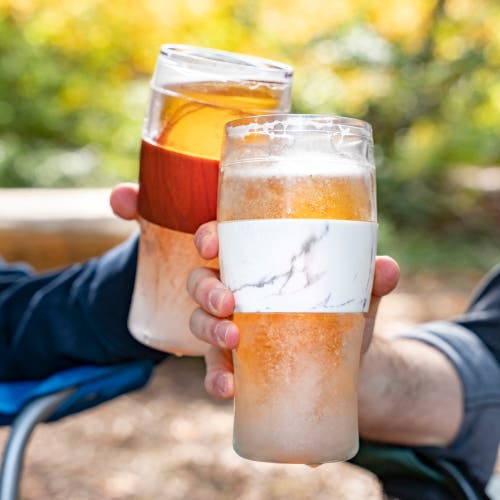 Host Beer Freeze Cooling Cup Set Of 2 In Wood Pattern