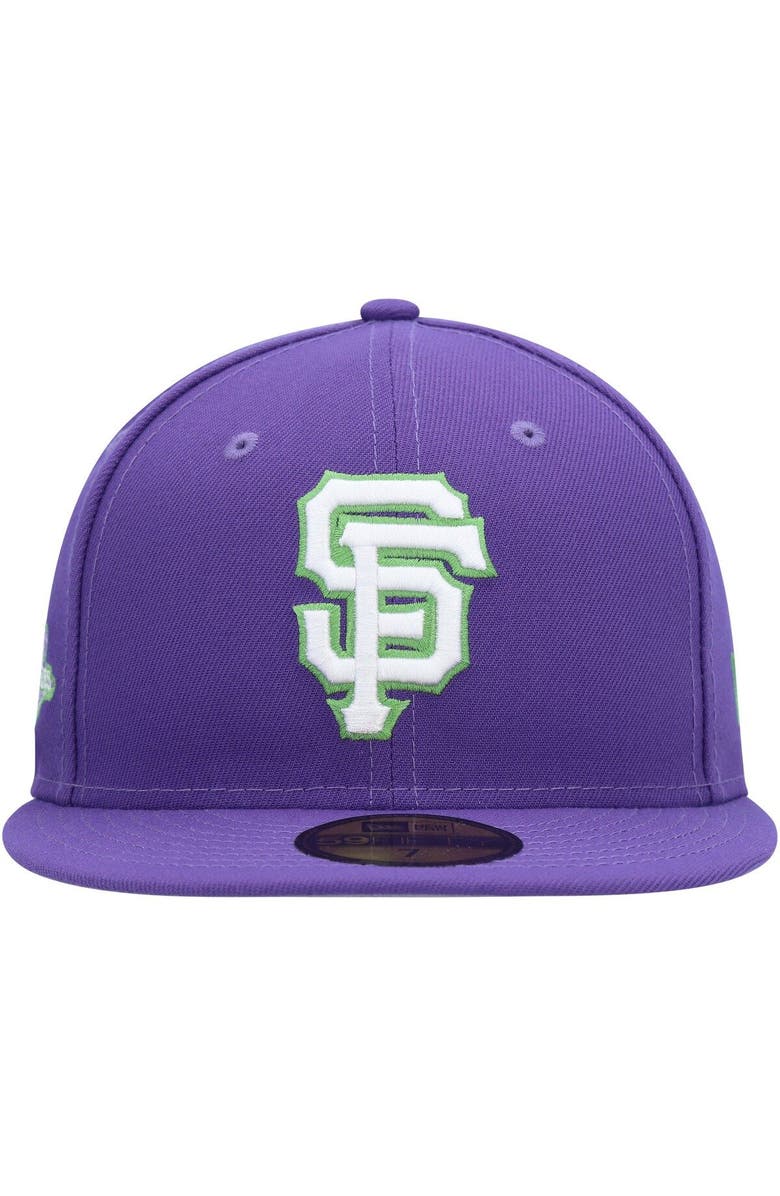 New Era Men's New Era Purple San Francisco Giants Lime Side Patch 59FIFTY Fitted Hat, Alternate, color, Purple