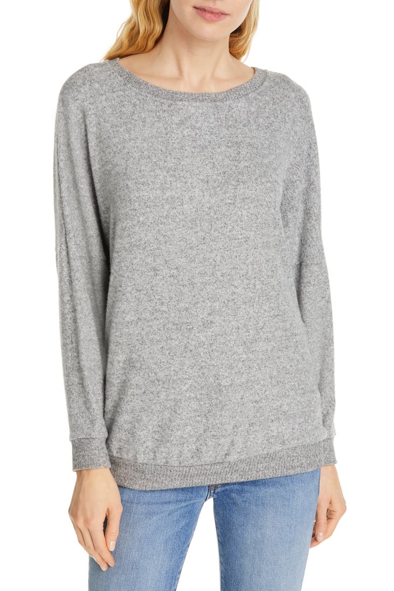 Jennina Drop Shoulder Sweater, Main, color, HEATHER GREY