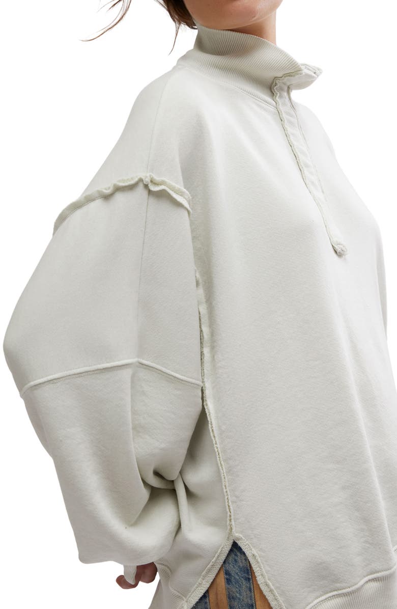 Free People Camden Oversize Henley, Alternate, color, Grey Opal