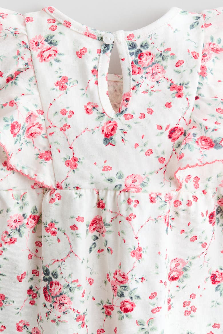 Floral-print Cotton Dress, Alternate, color, White/floral
