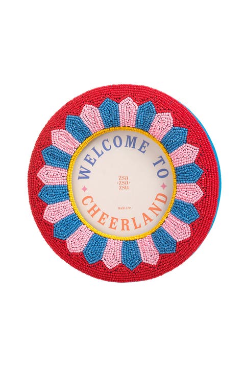 Dadri Round Decorative  Beaded Wood Frame Cheerland 7 In