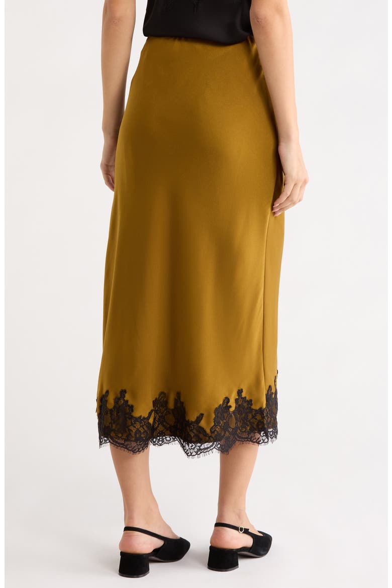 Vienna Lace Trim Satin Skirt, Alternate, color, GOLD