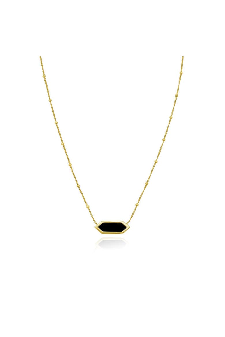 Onyx Hexagon Bead Necklace, Main, color, Onyx