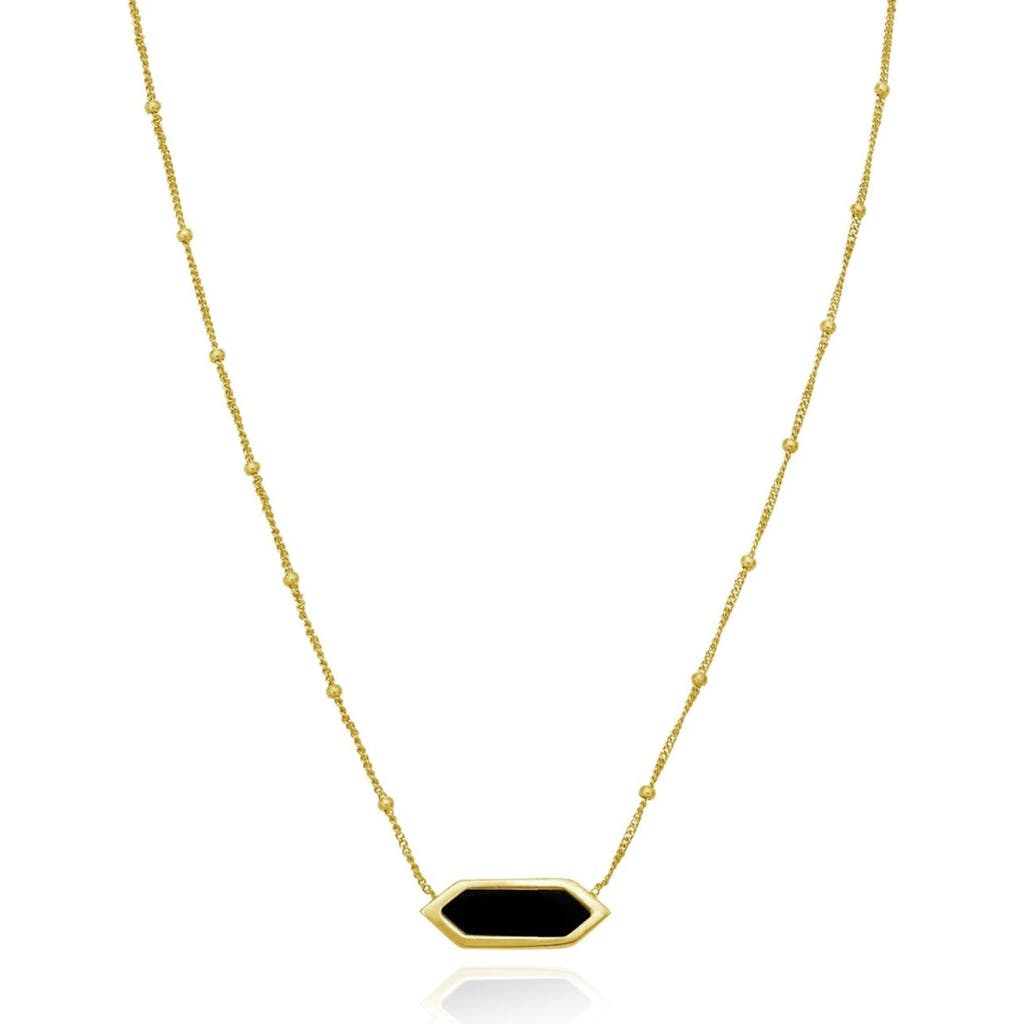 The Lovery Fine Jewelry Onyx Hexagon Bead Necklace In Black