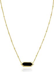 The Lovery Fine Jewelry Onyx Hexagon Bead Necklace