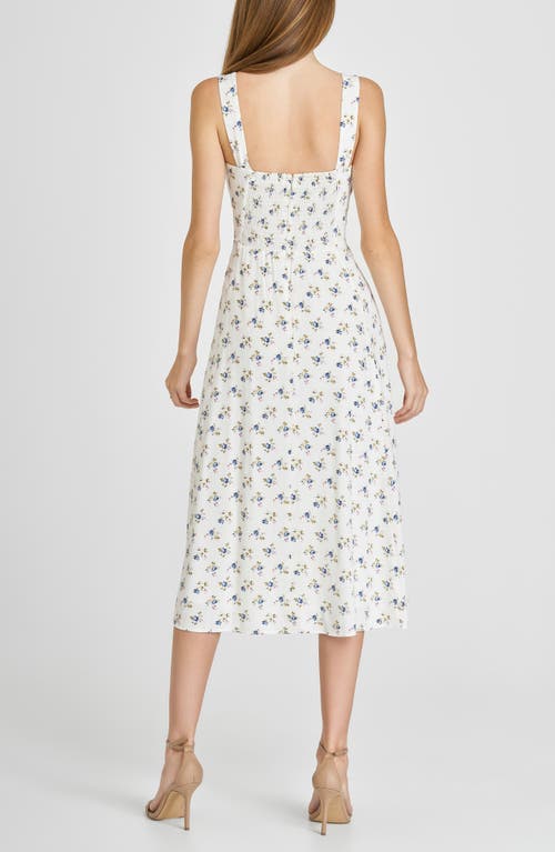 Wayf Leonie Floral Crepe Midi Dress In Ivory Ditsy