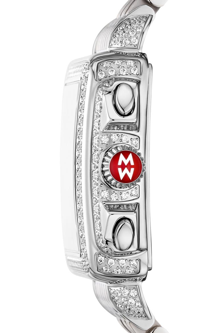 Deco Jubilee Limited Edition Diamond Pavé Chronograph Bracelet Watch, 33mm x 35mm, Alternate, color, SILVER