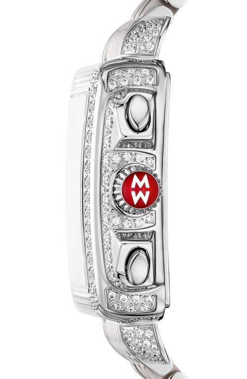 Michele Deco Jubilee Limited Edition Diamond Pavé Chronograph Bracelet Watch, 33mm X 35mm In Silver