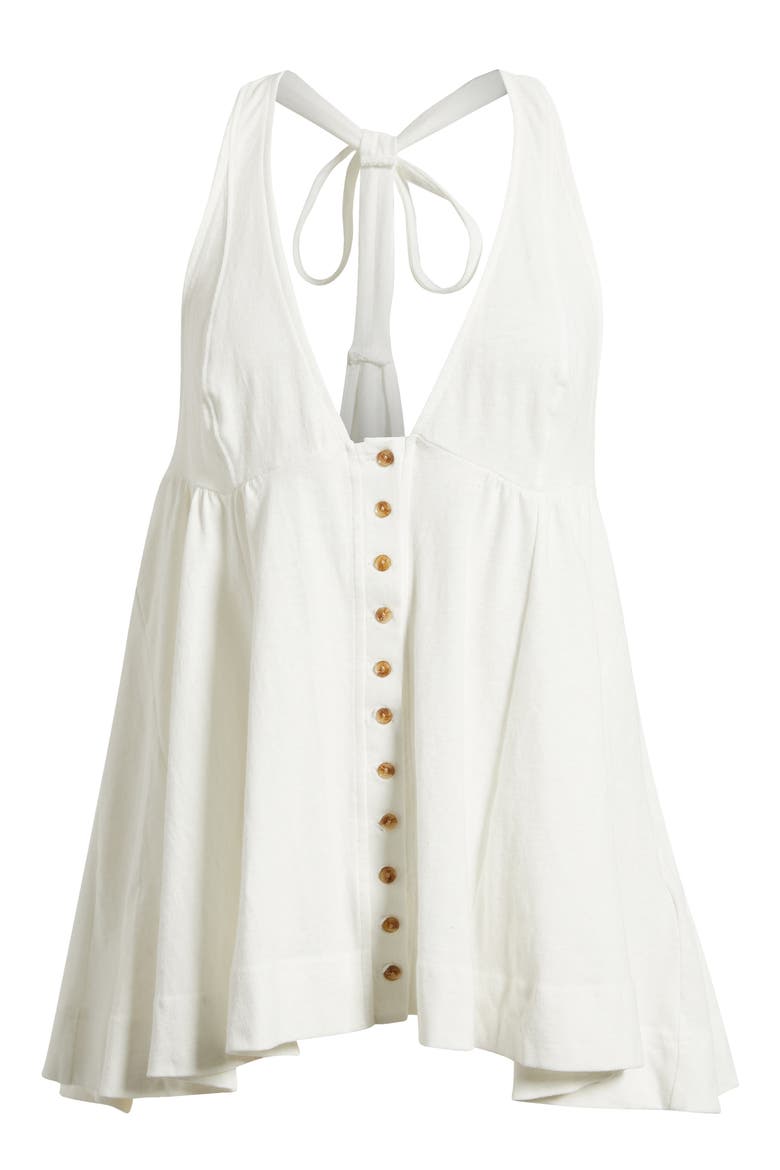Valerie Halter Neck Cotton Tunic Top, Alternate, color, CLEAN IVORY