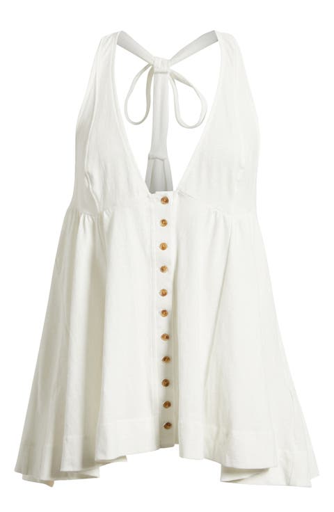 Valerie Halter Neck Cotton Tunic Top