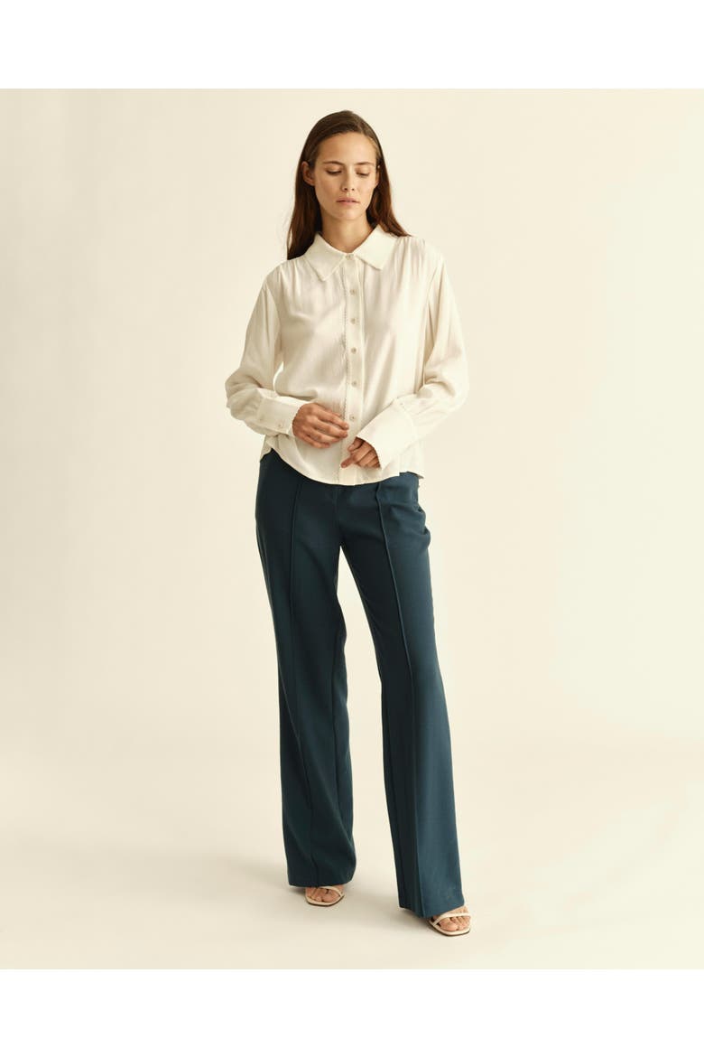 Wesley Crepe Pant, Alternate, color, Deep Teal