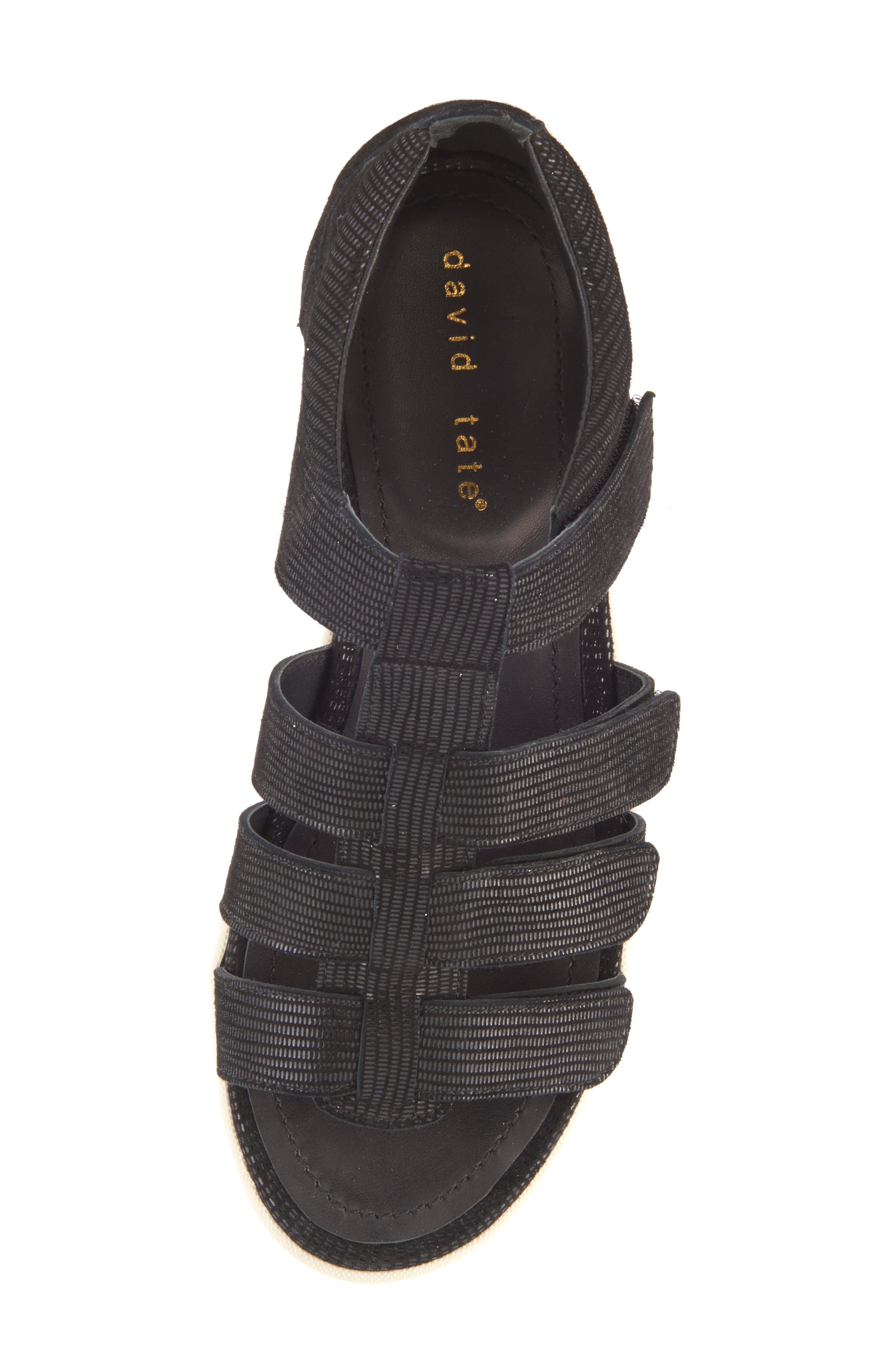 David Tate Shala Strappy Sport Sandal, Alternate, color, Black Lizard Print Leather