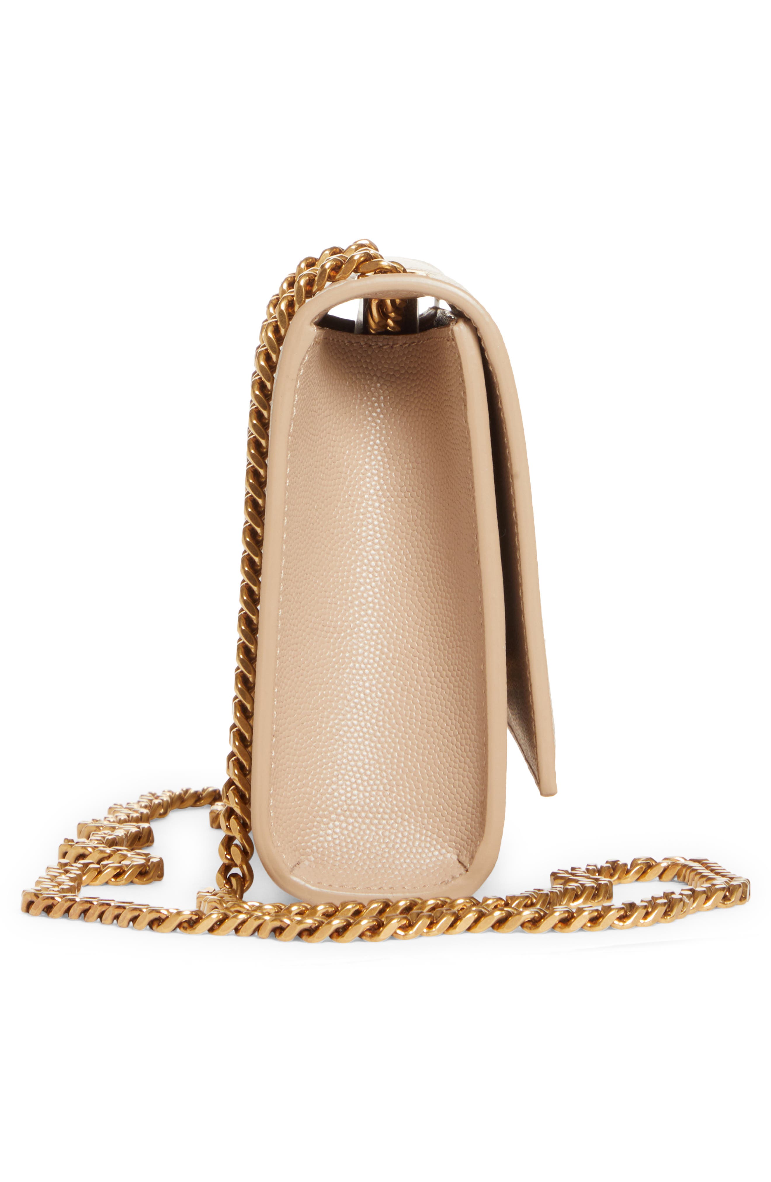 Small Kate Leather Crossbody Bag, Alternate, color, DARK BEIGE