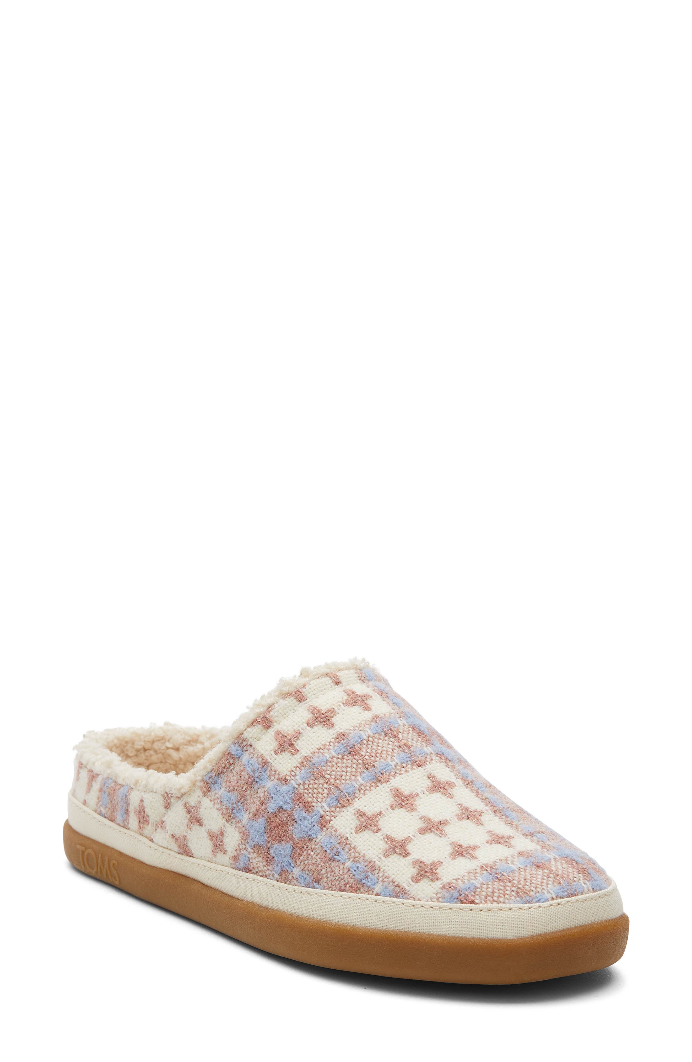 TOMS Sage Faux Shearling Scuff Slipper, Main, color, 