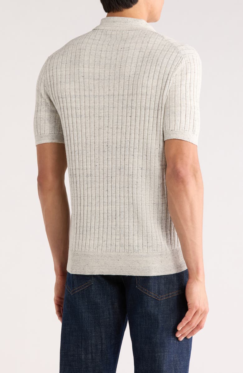 Bonobos Heathered Rib Knit Polo, Alternate, color, Light Grey Linen