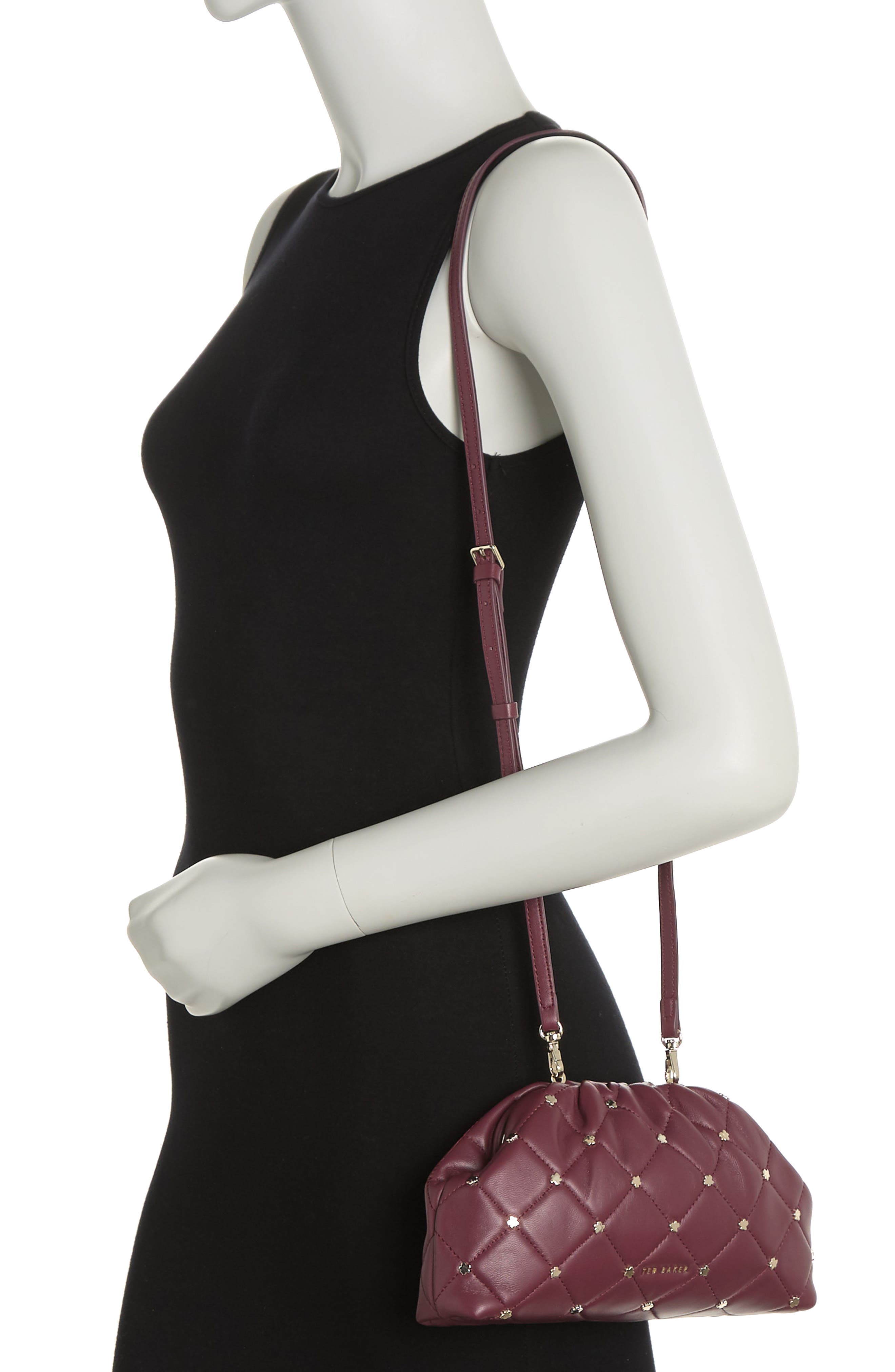 Ted Baker London Pandorh Stud Quilted Leather Clutch, Alternate, color, 