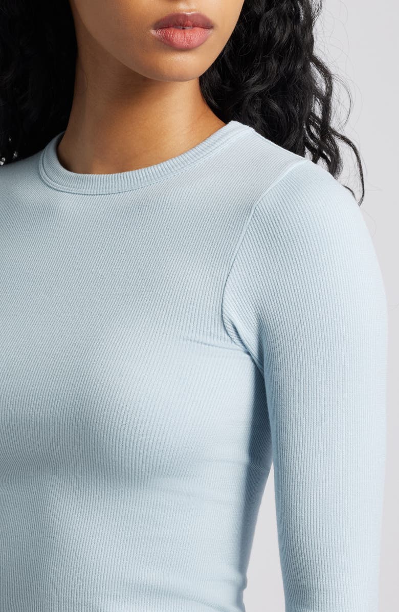 Florence by Mills Softie Seamless Long Sleeve Crop T-Shirt, Alternate, color, Powder Blue