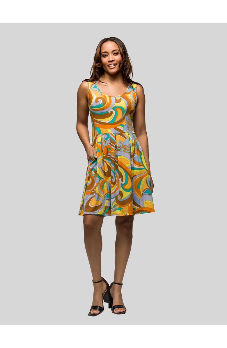 24seven Comfort Apparel Sleeveless Knee Length Pocket Dress, Main, color,