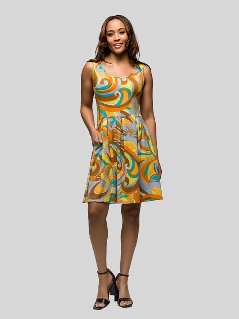 Sleeveless Knee Length Pocket Dress