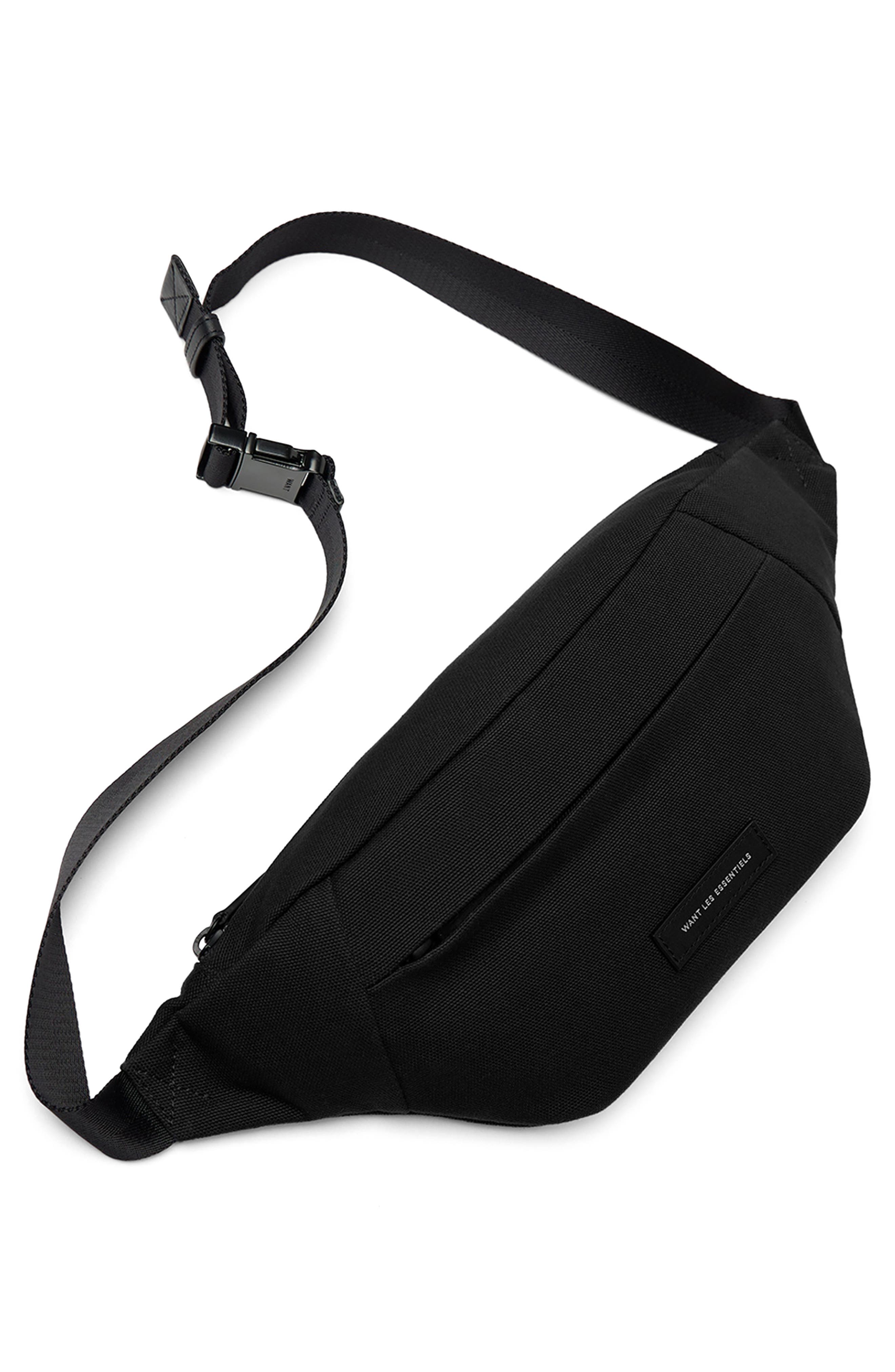 WANT Les Essentiels Atlin Organic Cotton Canvas Belt Bag, Alternate, color, Black
