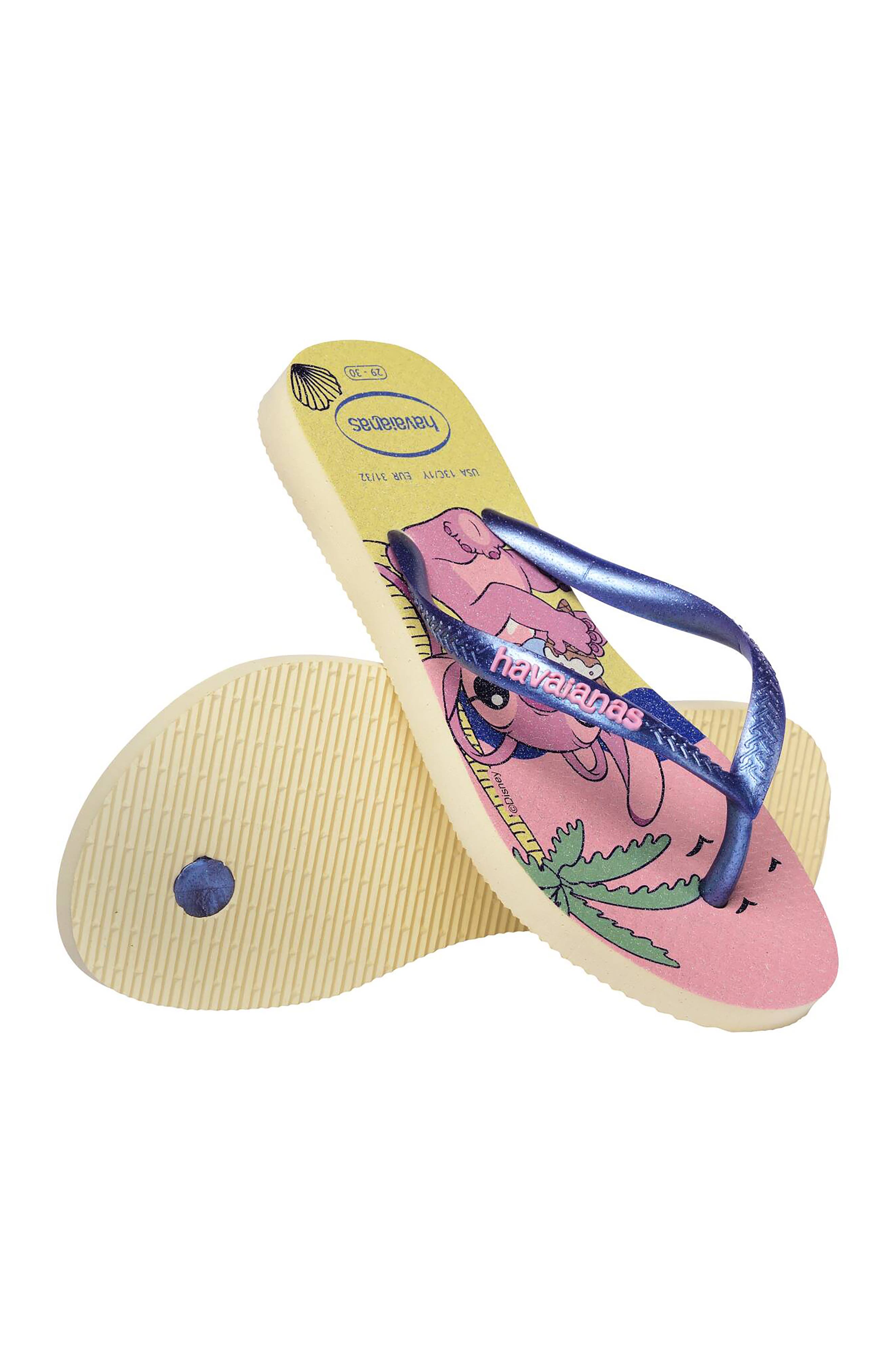 Havaianas x Disney Kids' Slim 'Lilo & Stitch' Flip Flop, Alternate, color, Buttercream