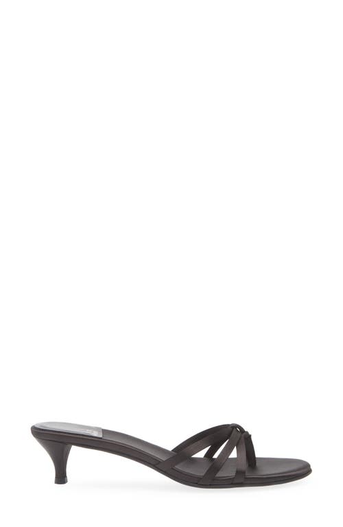 Jeffrey Campbell Doretta Kitten Heel Flip Flop In Black Satin