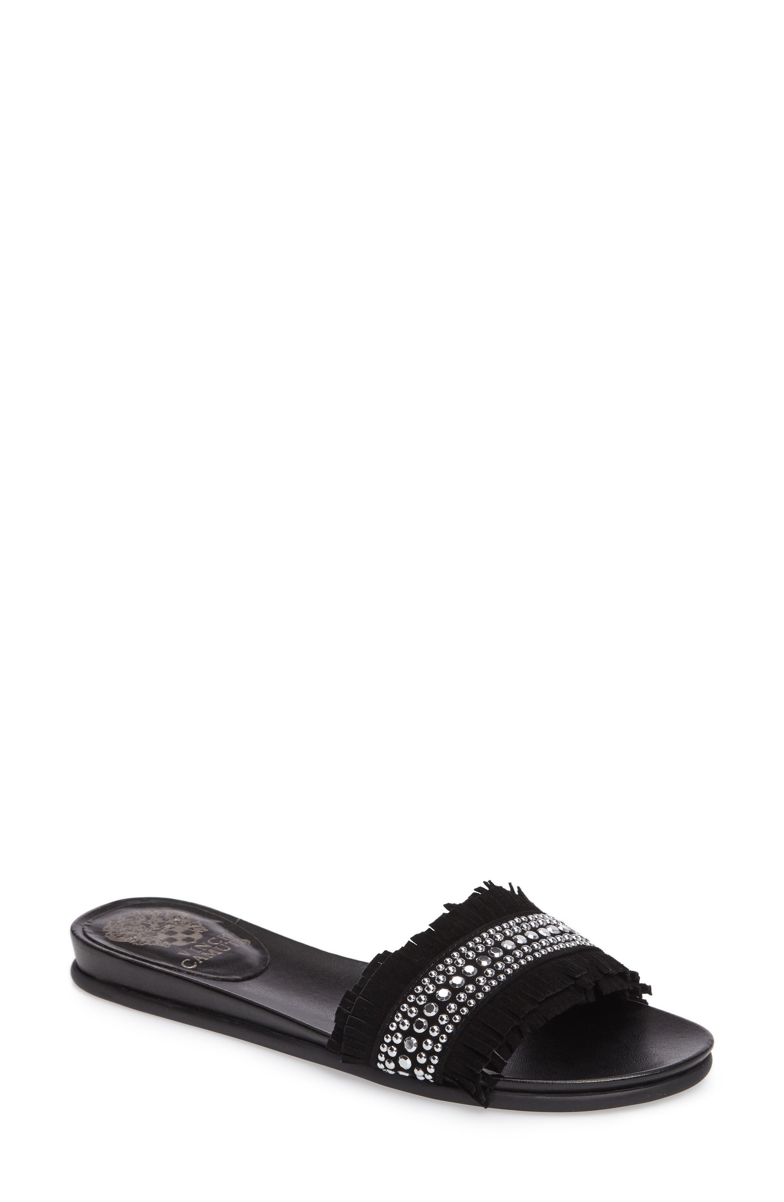 Vince Camuto Ettina Fringed Slide Sandal, Main, color, 