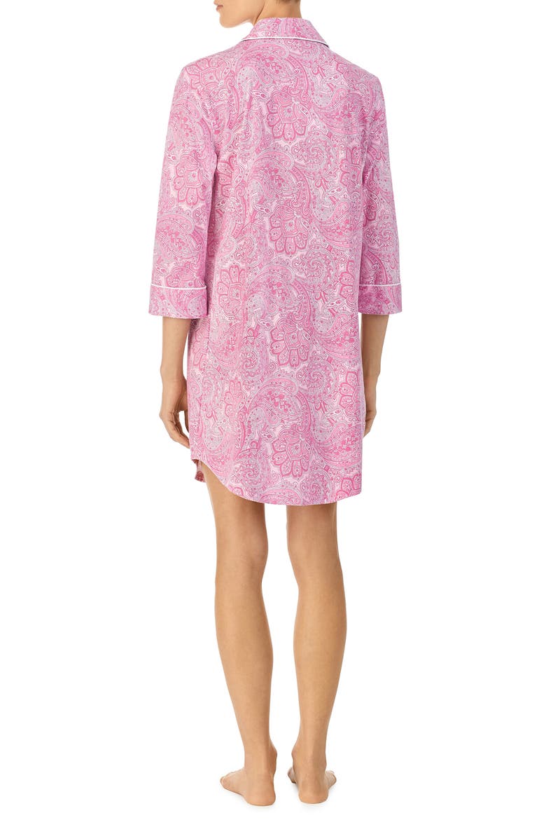 Cotton Jersey Sleep Shirt, Alternate, color, PINK PAISLEY