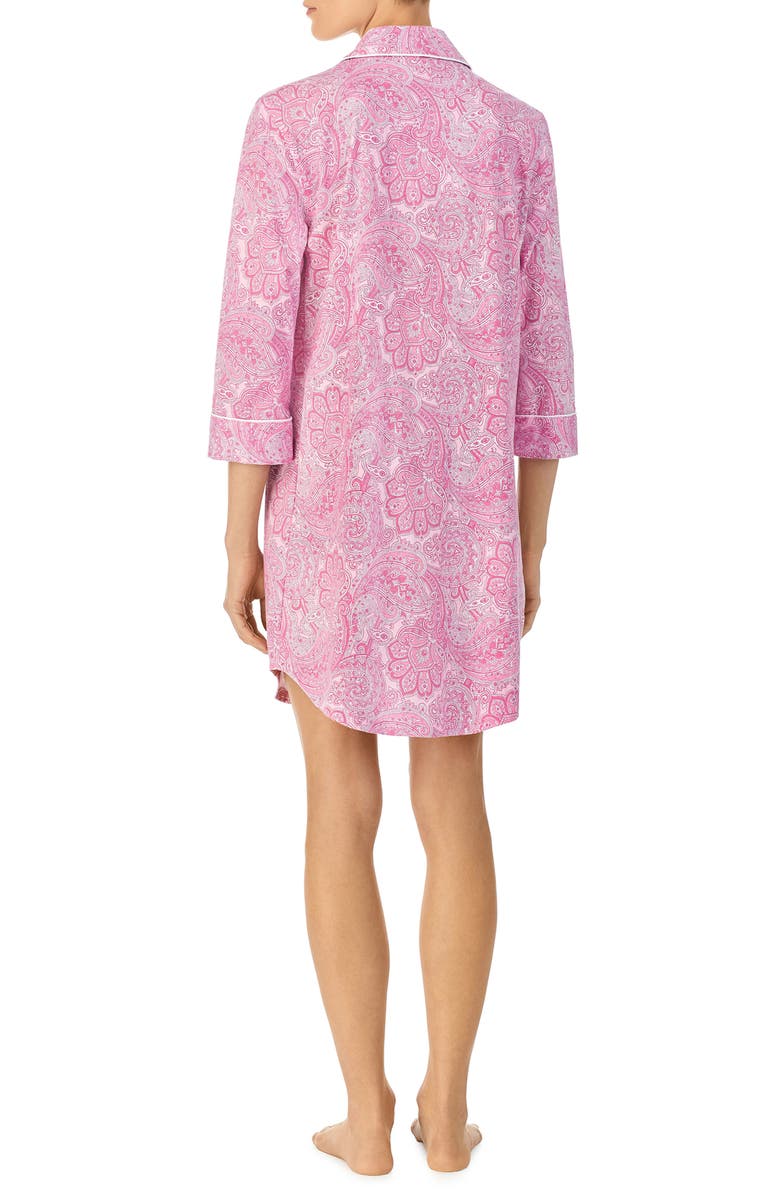 Lauren Ralph Lauren Cotton Jersey Sleep Shirt, Alternate, color, Pink Paisley