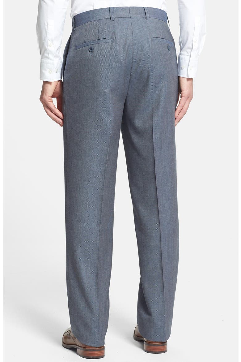 'Tic Weave' Super 100s Wool Trousers, Alternate, color, CADMIUM BLUE