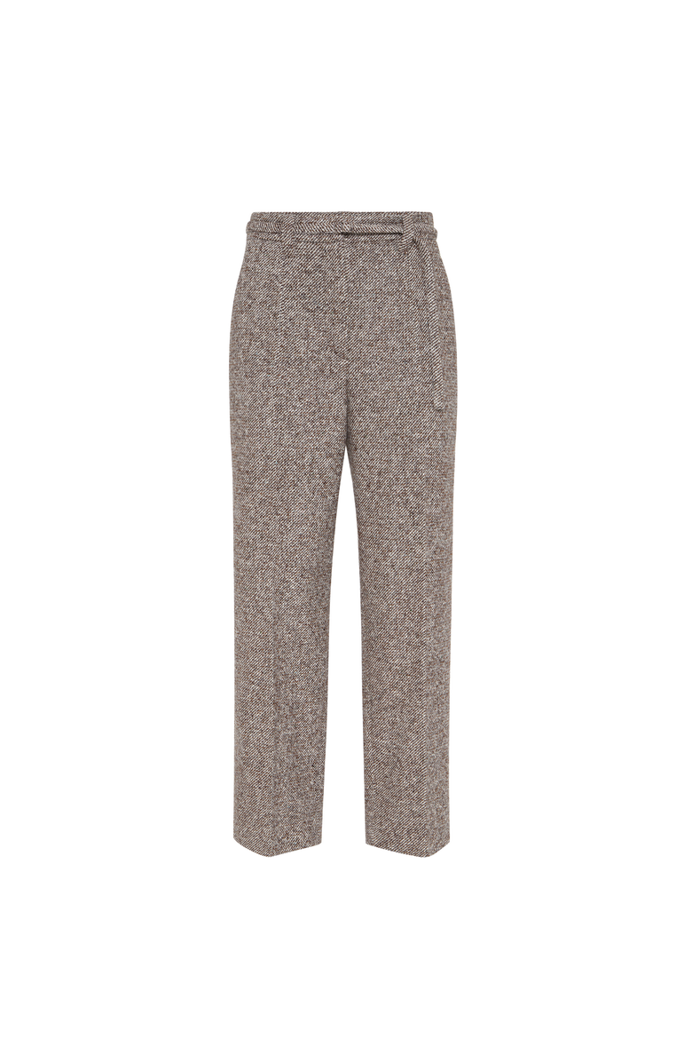 Brunello Cucinelli Straight Crop trousers, Main, color, Brown