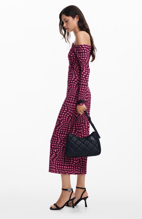 Desigual Diamond Quilted Faux Leather Shoulder Bag In Black