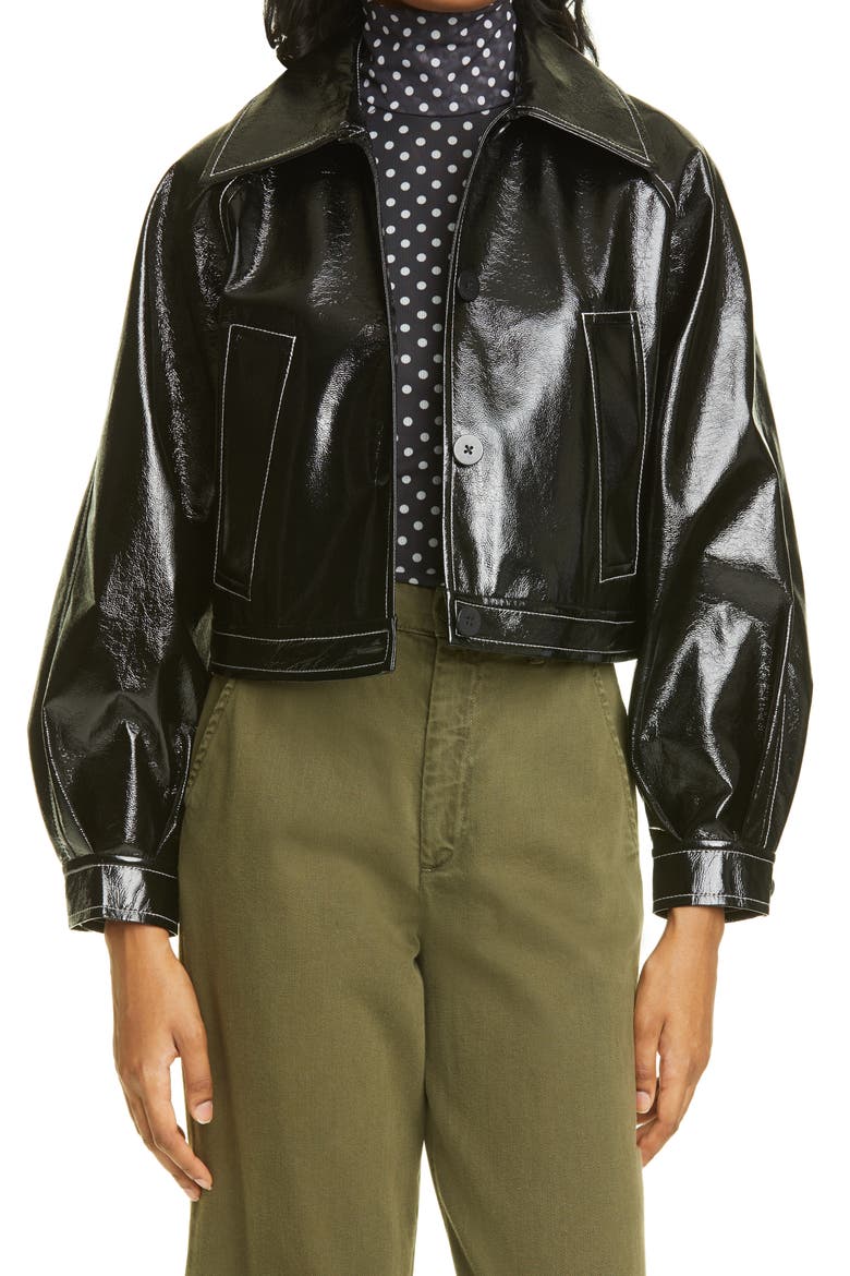 Bracca Faux Leather Jacket, Main, color, BLACK