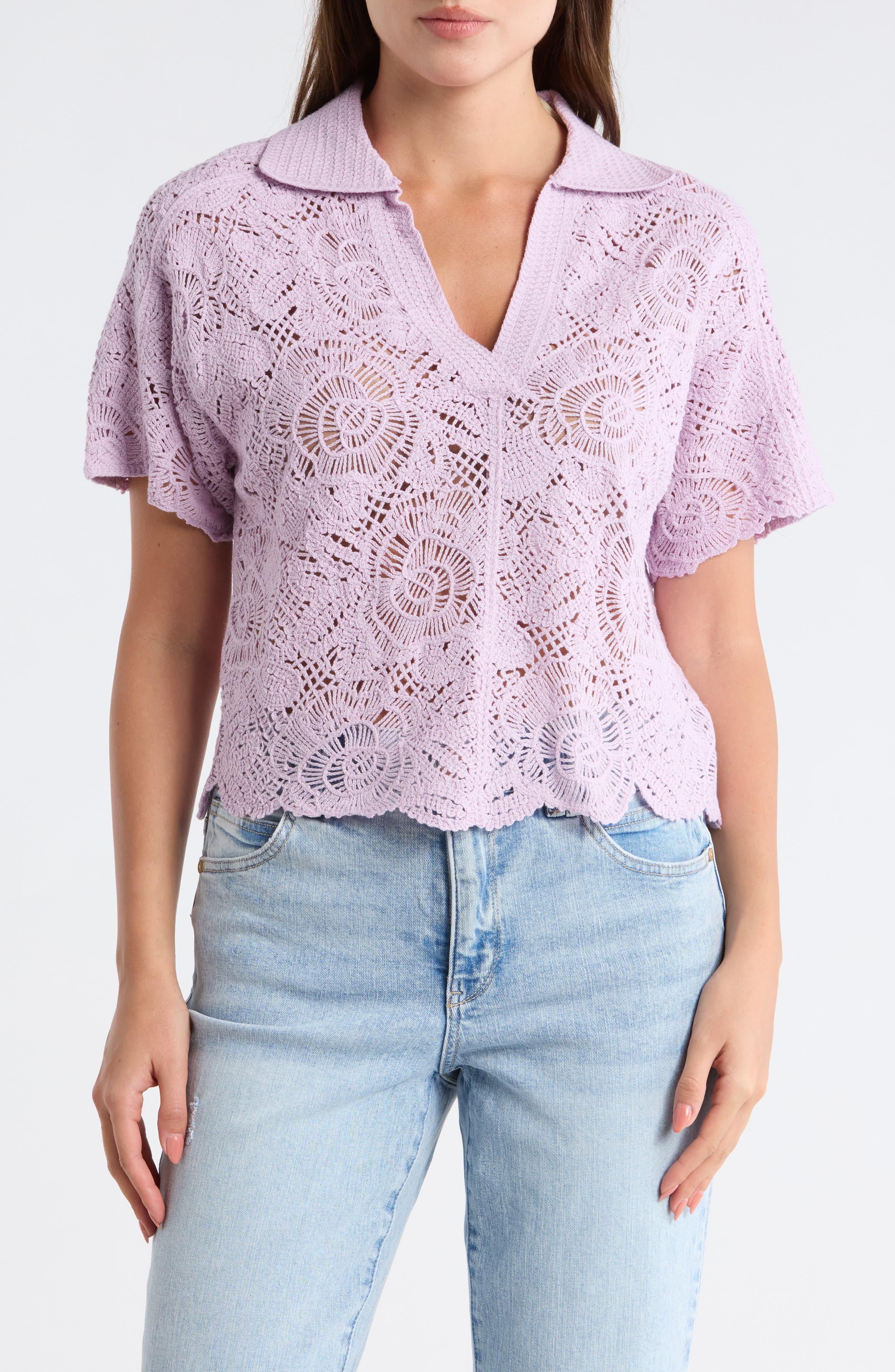 Short Sleeve Open Stitch Polo - image 5