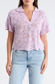 Democracy Short Sleeve Open Stitch Polo