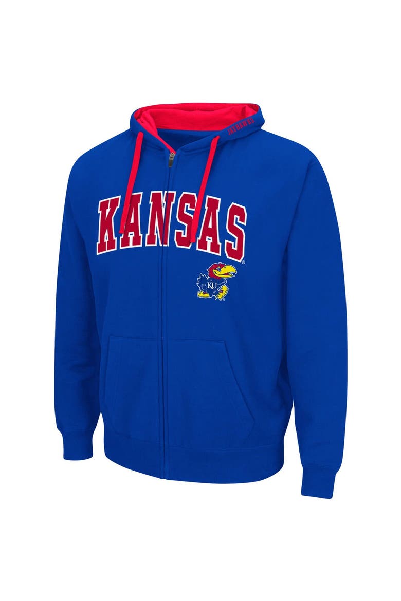 Men's Colosseum Royal Kansas Jayhawks Big & Tall Full-Zip Hoodie, Alternate, color, Royal