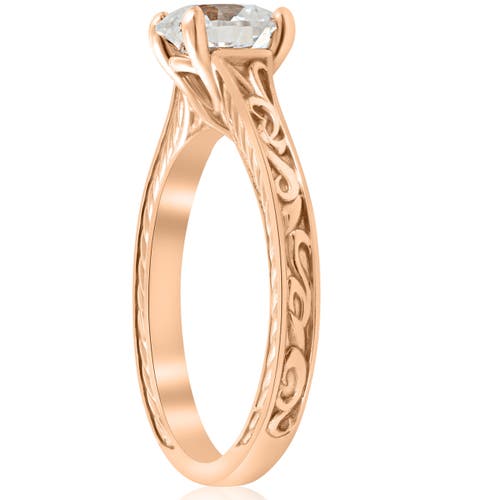 Bliss Diamond 1ct Diamond Solitaire 14k Gold   Engagement Ring Art Deco Lab Grown In 14k Rose Gold