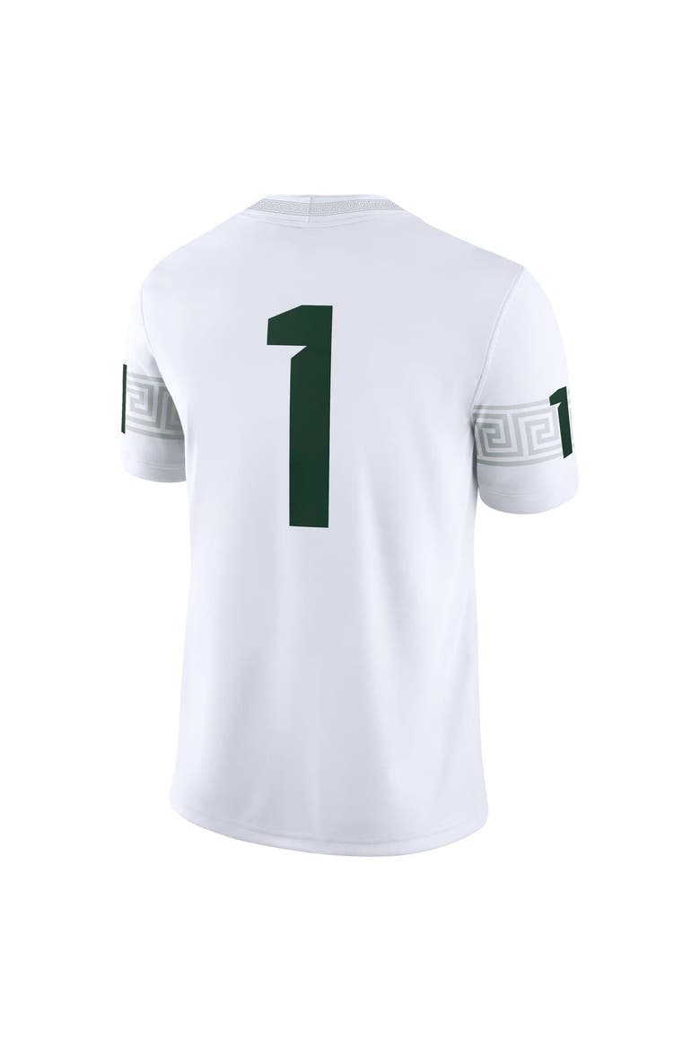 Men's Nike #1 White Michigan State Spartans Game Jersey, Alternate, color, White