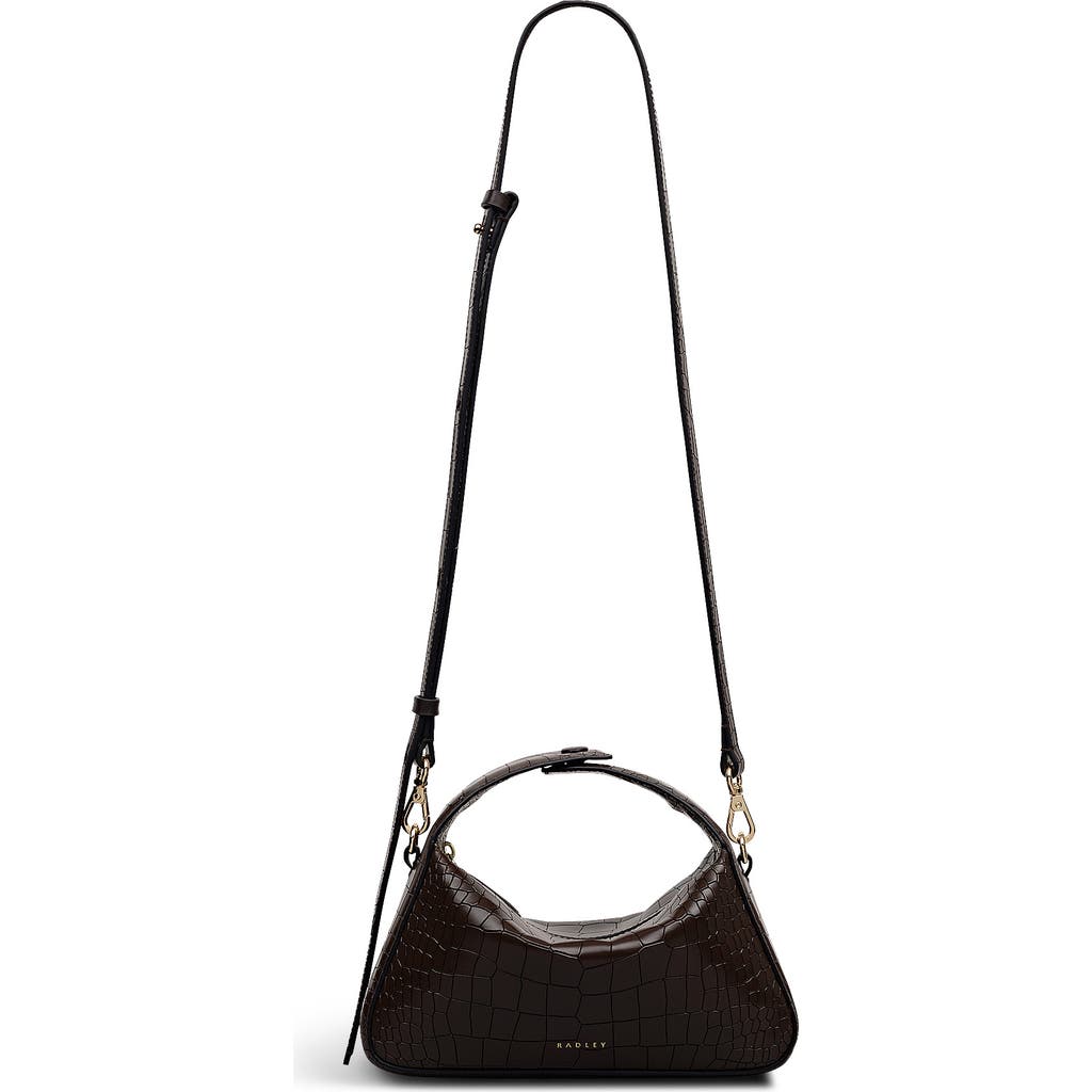 Radley De Beauvoir Faux Croc Small Ziptop Satchel Bag In Brown