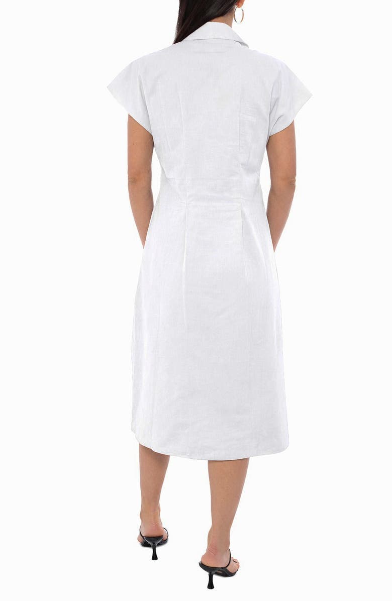 TASH AND SOPHIE Embroidered Short Sleeve Midi Shirtdress, Alternate, color, White