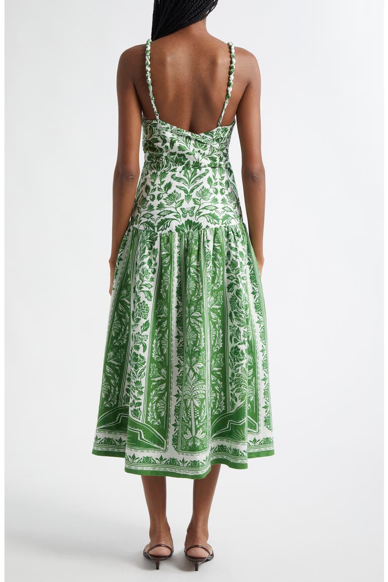 Delicate Tapestry Midi Dress, Alternate, color, GREEN