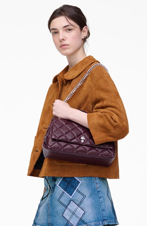 Marc Jacobs The Dual Chain Diamond Quilted Convertible Leather Shoulder Bag In Purple