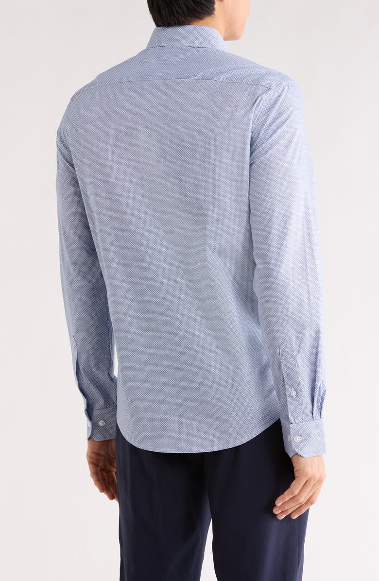 DENIM AND FLOWER Pop Geometric Button-Up Shirt, Alternate, color, Blue/ White