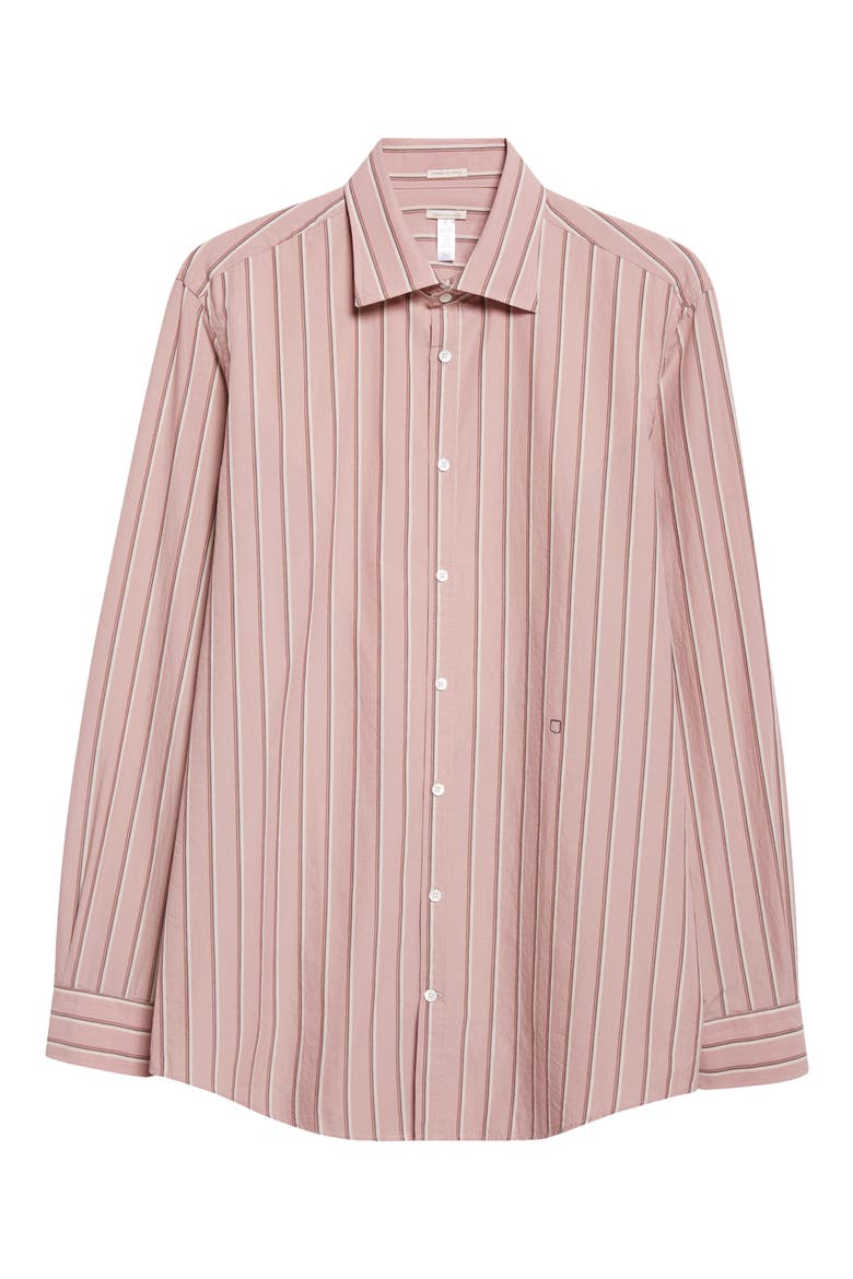 Genova Stripe Cotton Button-Up Shirt, Alternate, color, OLD ROSE