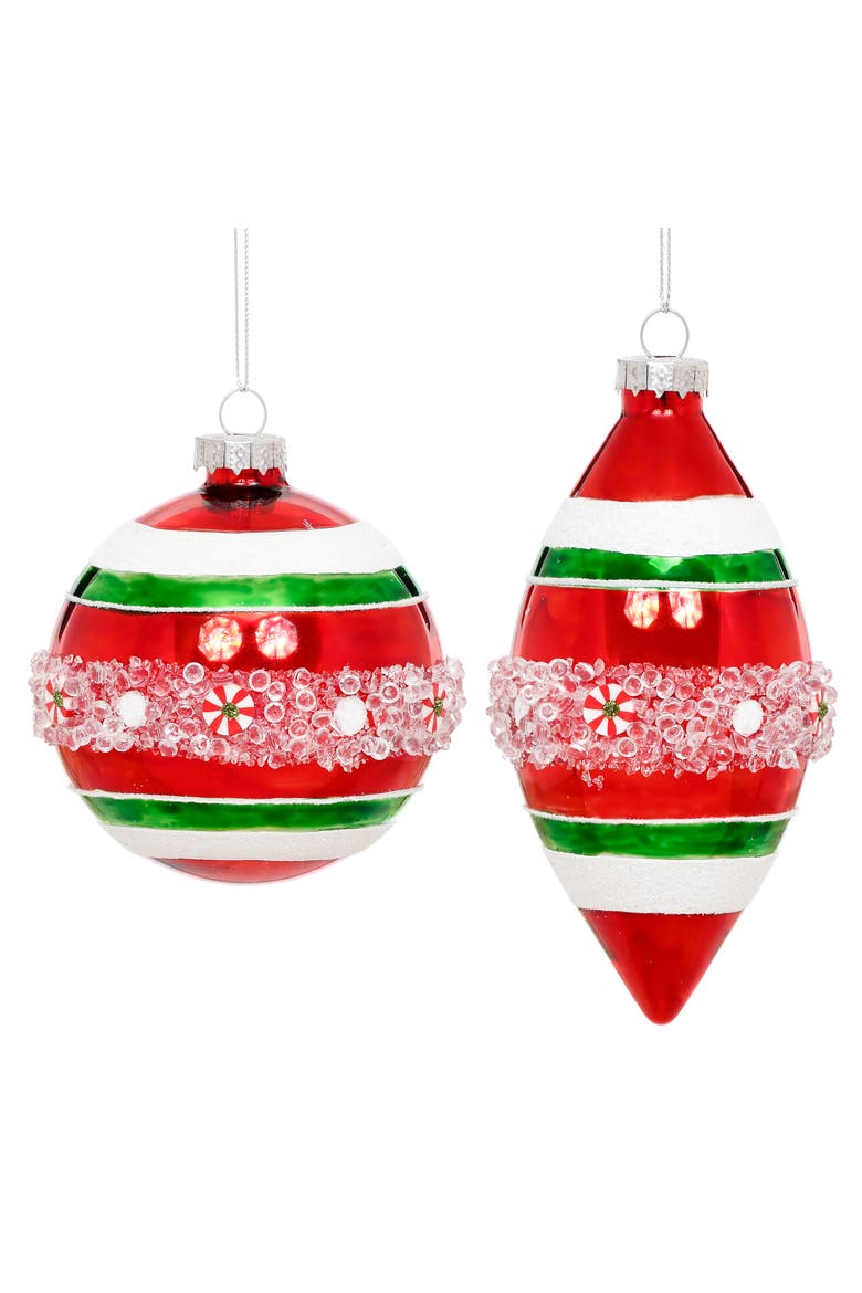 Peppermint Band Ornament, Box of 6, Main, color, Red