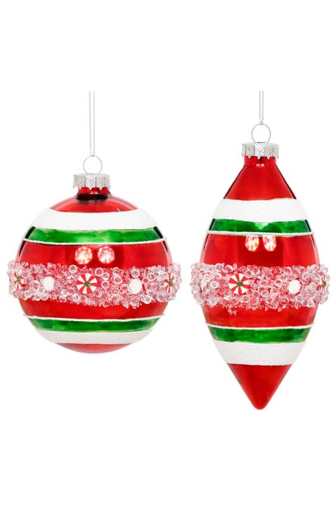Peppermint Band Ornament, Box of 6