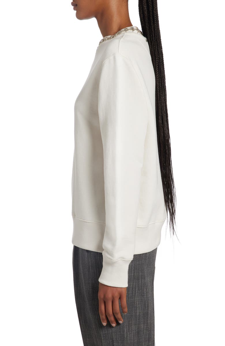Golden Goose Crystal Embellished Cotton Crewneck Sweatshirt, Alternate, color,