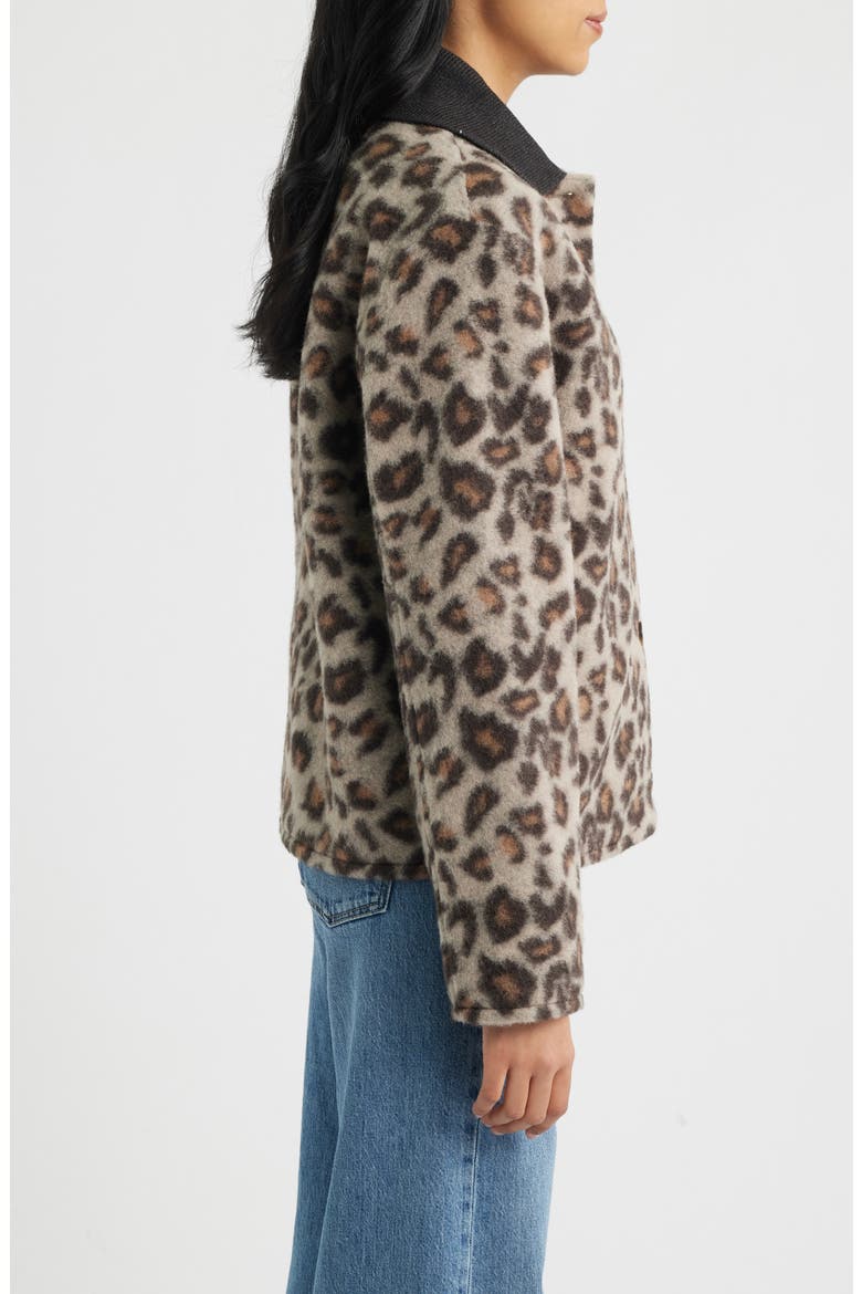 Crop Flannel Jacket, Alternate, color, LEOPARD